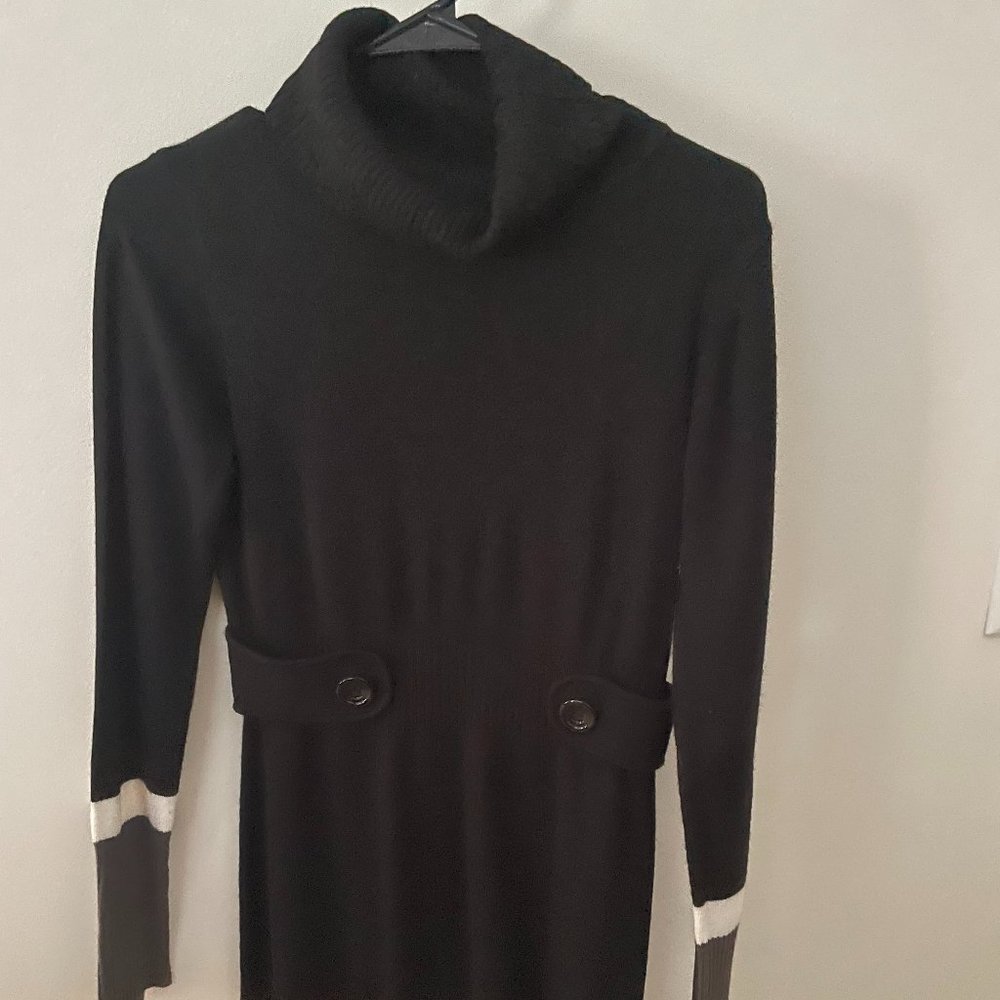 Black/White/Gray Sweater Dress